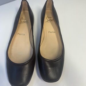 Christian Louboutin Brown Leather Flats. 8.5